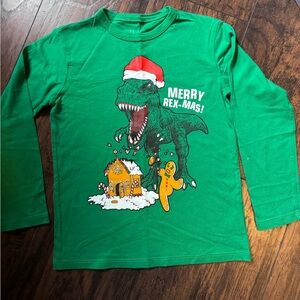 Children’s Place Dino-T-Rex Christmas Tee Small 5/6